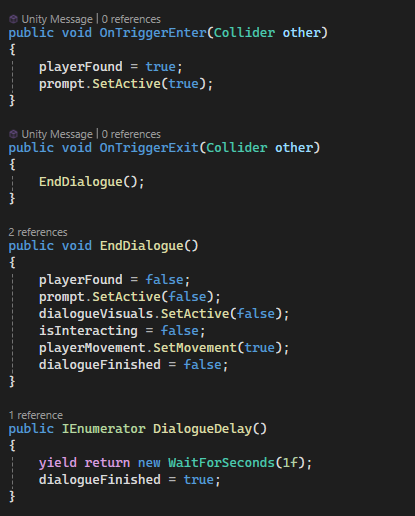 Second part of the simple dialogue script