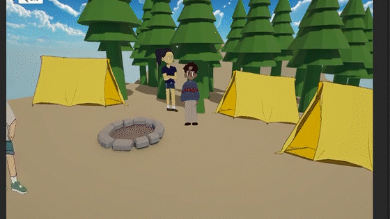 Dialogue appearing at the forest border