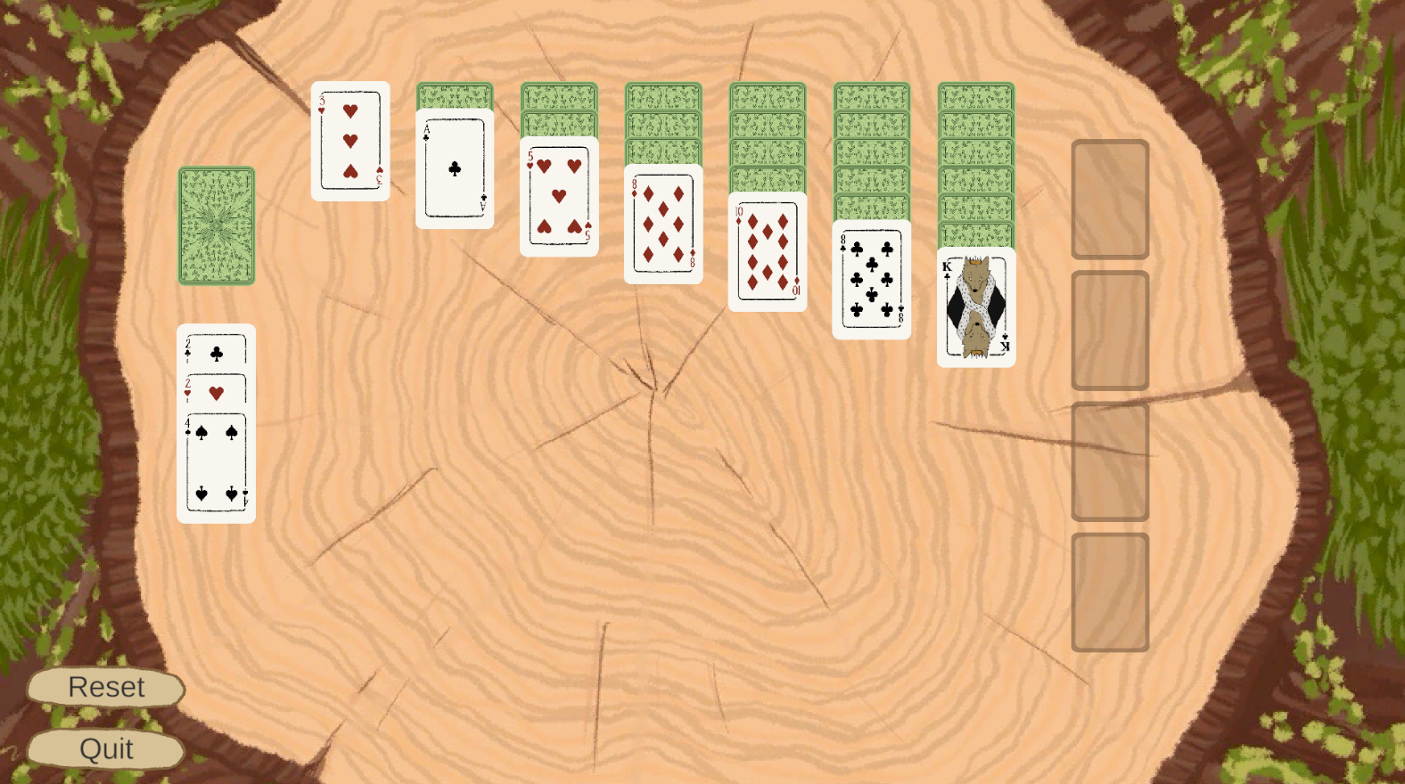 Solitaire minigame layout with new assets