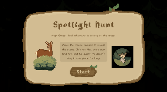 Spotlight Minigame Instruction Screen