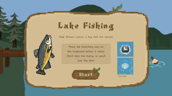 Fishing Minigame Instruction Screen