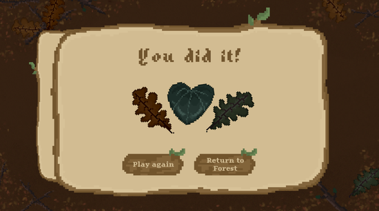 Leaf Minigame Win Screen